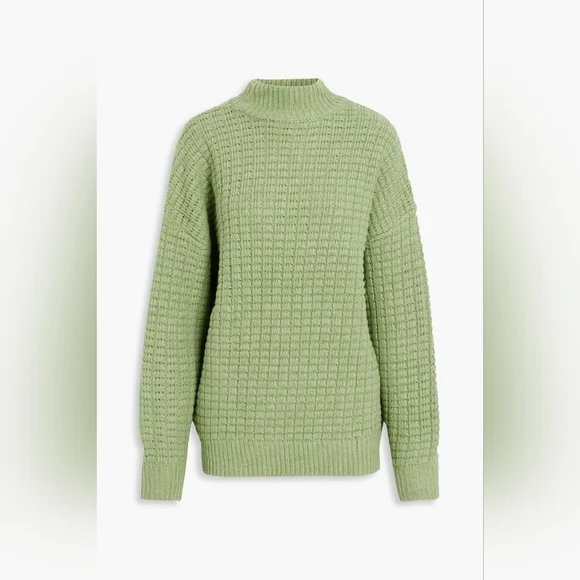 RETROFETE DORINDA Wool Blend Round Neck Sweater In Sage Size S - Picture 3 of 14